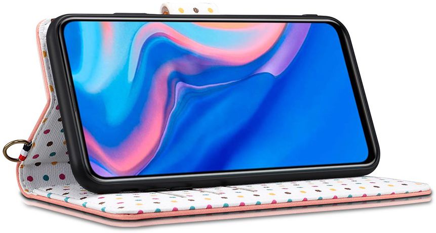 Huawei Honor 9X (Global)/P Smart Z Retro Dots Portemonnee Hoesje Roze afbeelding 4