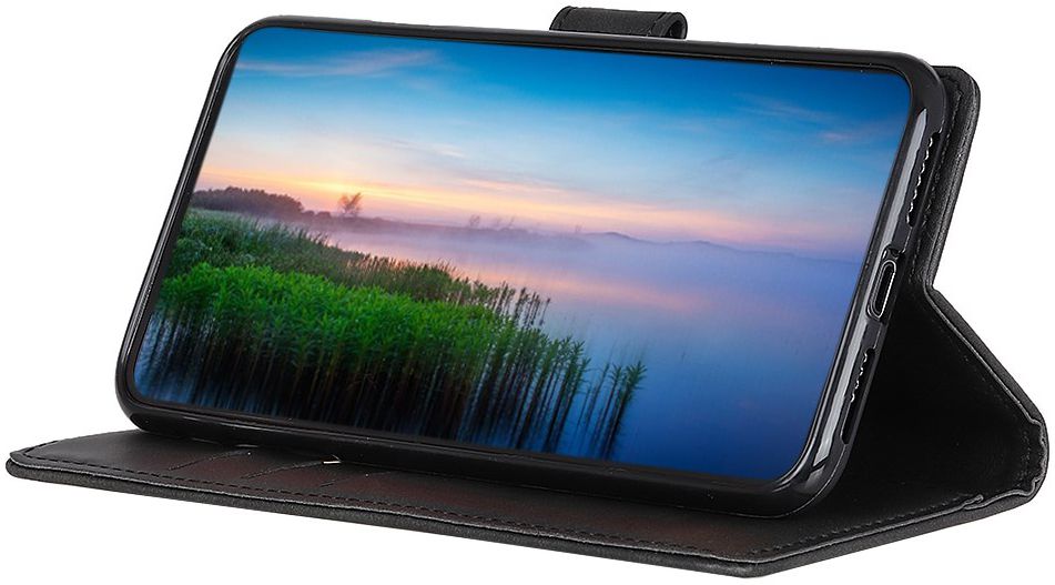 Motorola Moto E6s / E6 Plus Bookcase Hoesje Met Pasjes Zwart afbeelding 2