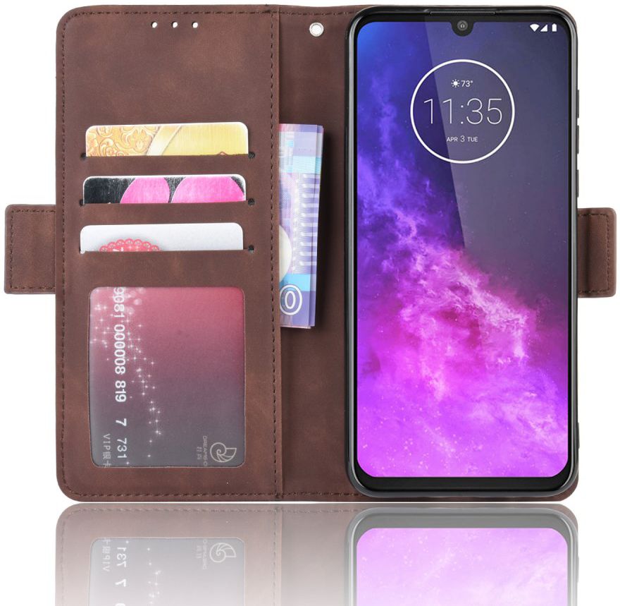 Motorola One Zoom Portemonnee Hoesje Met Kaarthouder Bruin afbeelding 6