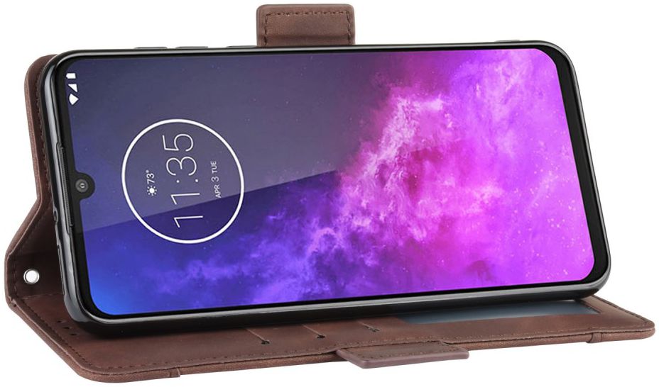 Motorola One Zoom Portemonnee Hoesje Met Kaarthouder Bruin afbeelding 7