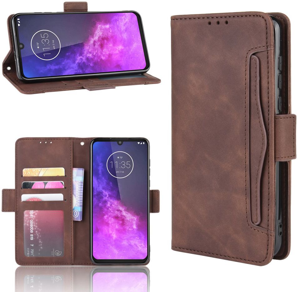 Motorola One Zoom Portemonnee Hoesje Met Kaarthouder Bruin afbeelding 9