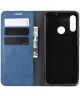 Motorola Moto E6s / E6 Plus Retro Wallet Hoesje Blauw