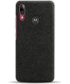 Motorola Moto E6s / E6 Plus Stof Hard Back Cover Zwart
