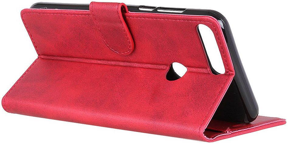 Motorola Moto E6 Play Hoesje Bookcase Met Stand Rood afbeelding 3