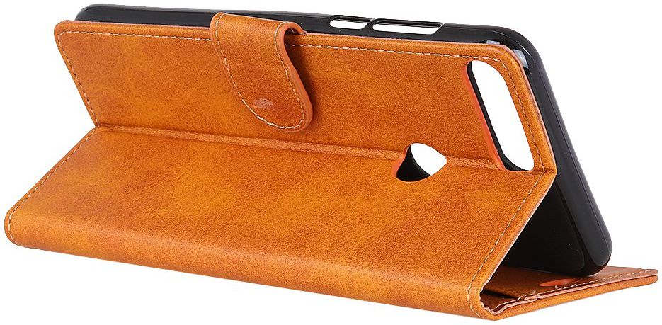 Motorola Moto E6 Play Bookcase Flip Hoesje Met Pasjes Bruin afbeelding 5