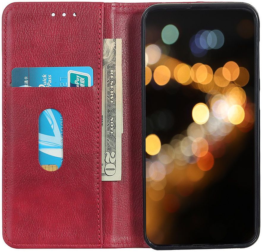 Motorola Moto E6 Play Splitleren Portemonnee Hoesje Rood afbeelding 2