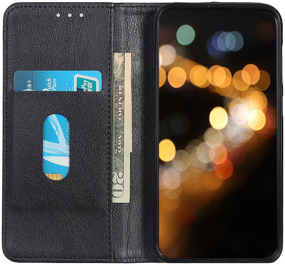 Motorola Moto E6 Play Splitleren Portemonnee Hoesje Zwart afbeelding 1