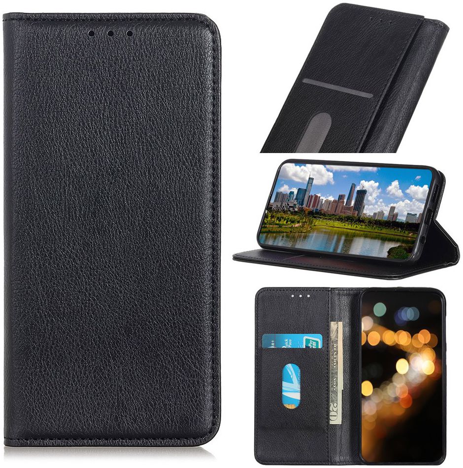 Motorola Moto E6 Play Splitleren Portemonnee Hoesje Zwart afbeelding 4