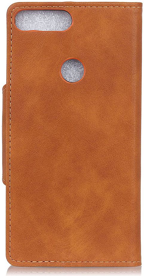 Motorola Moto E6 Play Vintage Portemonnee Hoesje Drukknoop Bruin afbeelding 2