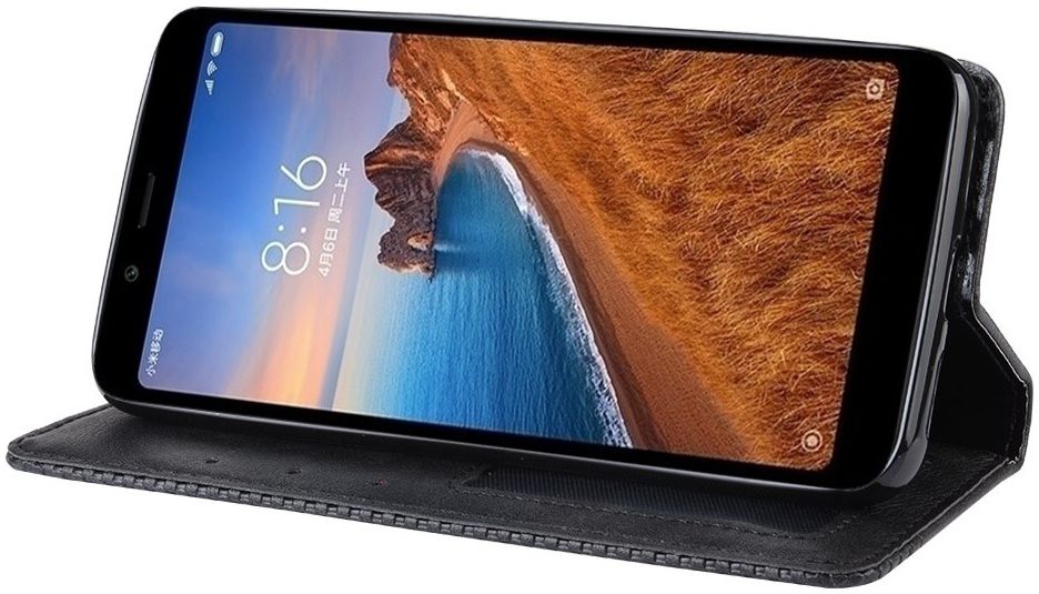 Xiaomi Redmi 7A Vintage Portemonnee Hoesje Zwart afbeelding 4