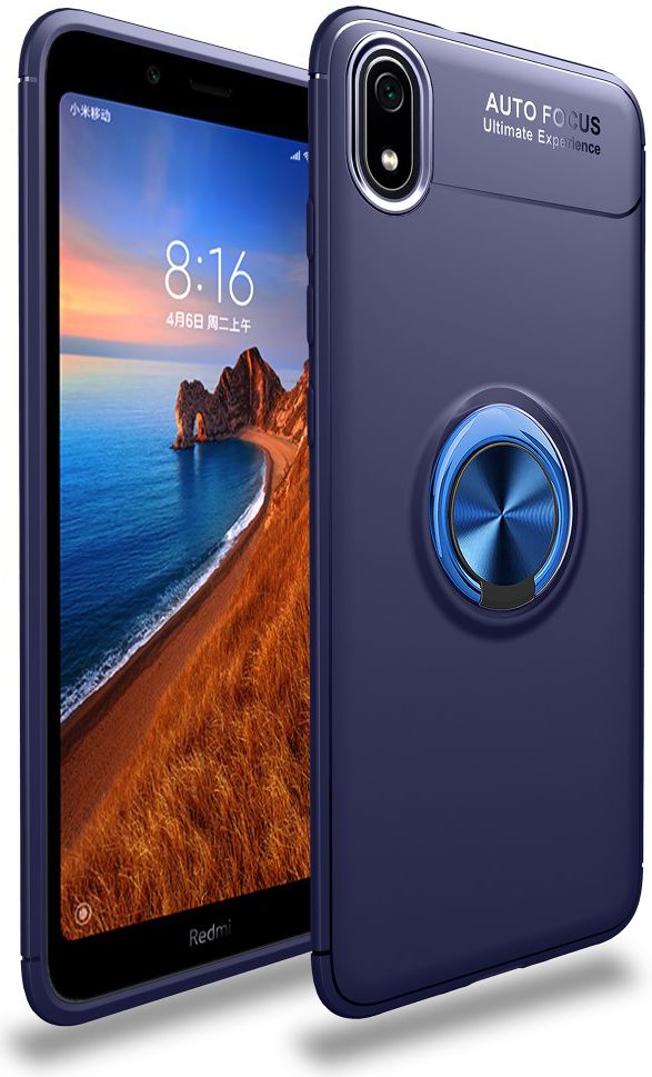 Xiaomi Redmi 7a TPU Hoesje met Standaard Blauw afbeelding 1