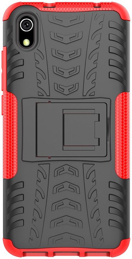 Xiaomi Redmi 7A Robuust Hybride Hoesje Zwart/Rood afbeelding 6