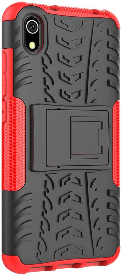 Xiaomi Redmi 7A Robuust Hybride Hoesje Zwart/Rood afbeelding 7