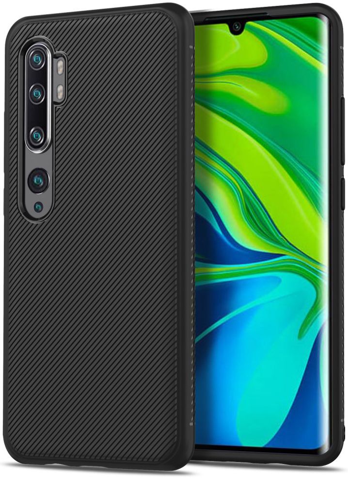 Xiaomi Mi Note 10 (Pro) Twill Texture TPU Hoesje Zwart afbeelding 1
