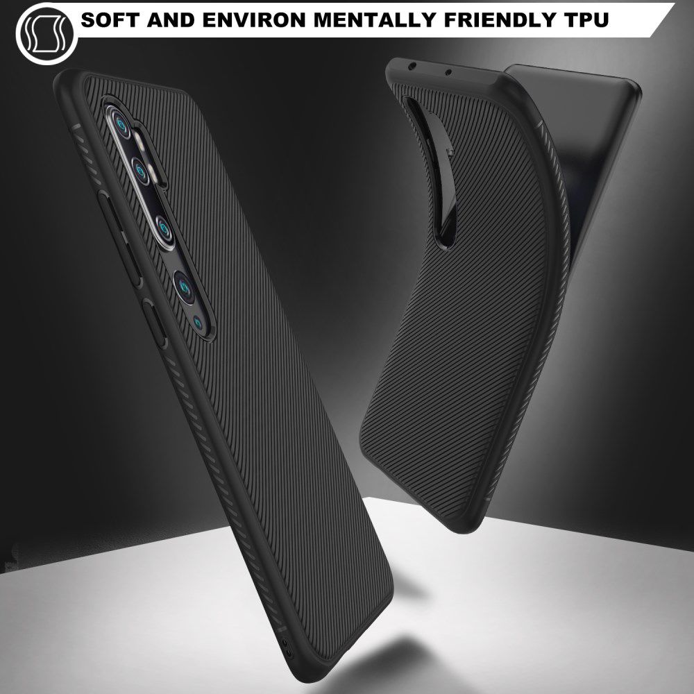 Xiaomi Mi Note 10 (Pro) Twill Texture TPU Hoesje Zwart afbeelding 3