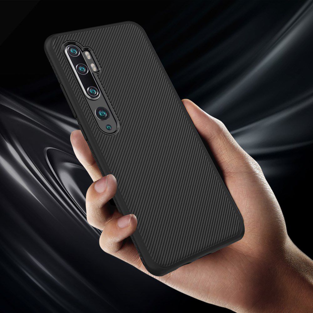Xiaomi Mi Note 10 (Pro) Twill Texture TPU Hoesje Zwart afbeelding 5