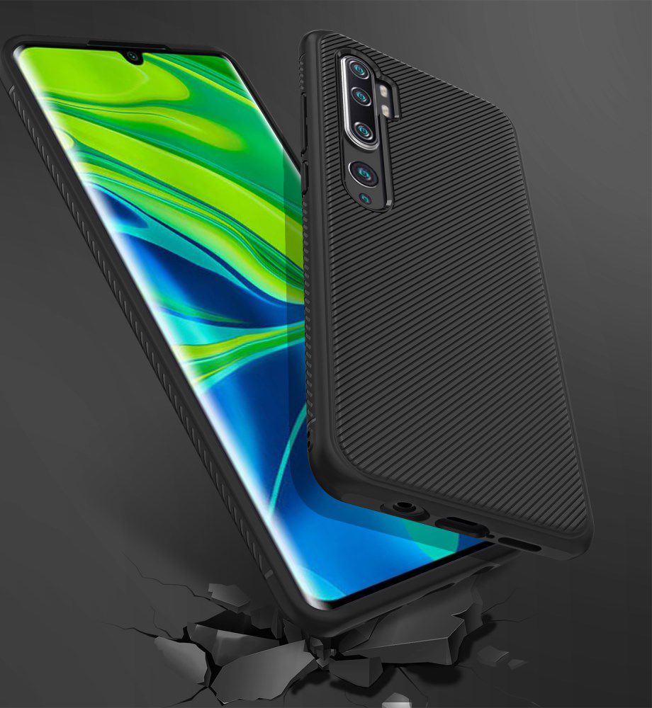 Xiaomi Mi Note 10 (Pro) Twill Texture TPU Hoesje Zwart afbeelding 6