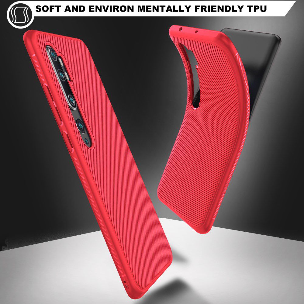 Xiaomi Mi Note 10 (Pro) Twill Texture TPU Hoesje Rood afbeelding 3