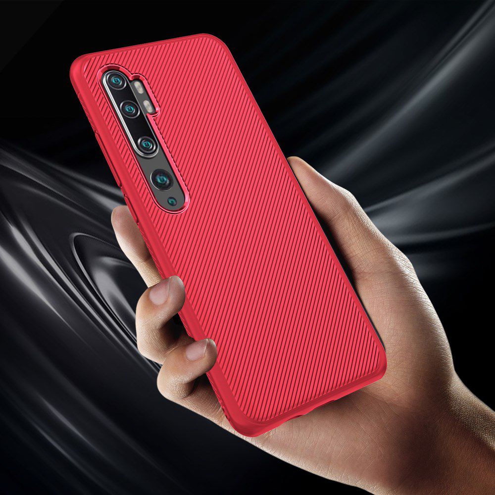 Xiaomi Mi Note 10 (Pro) Twill Texture TPU Hoesje Rood afbeelding 5