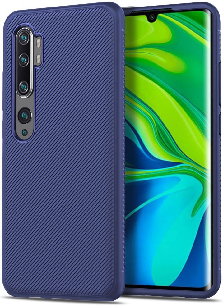 Xiaomi Mi Note 10 (Pro) Twill Texture TPU Hoesje Blauw afbeelding 1