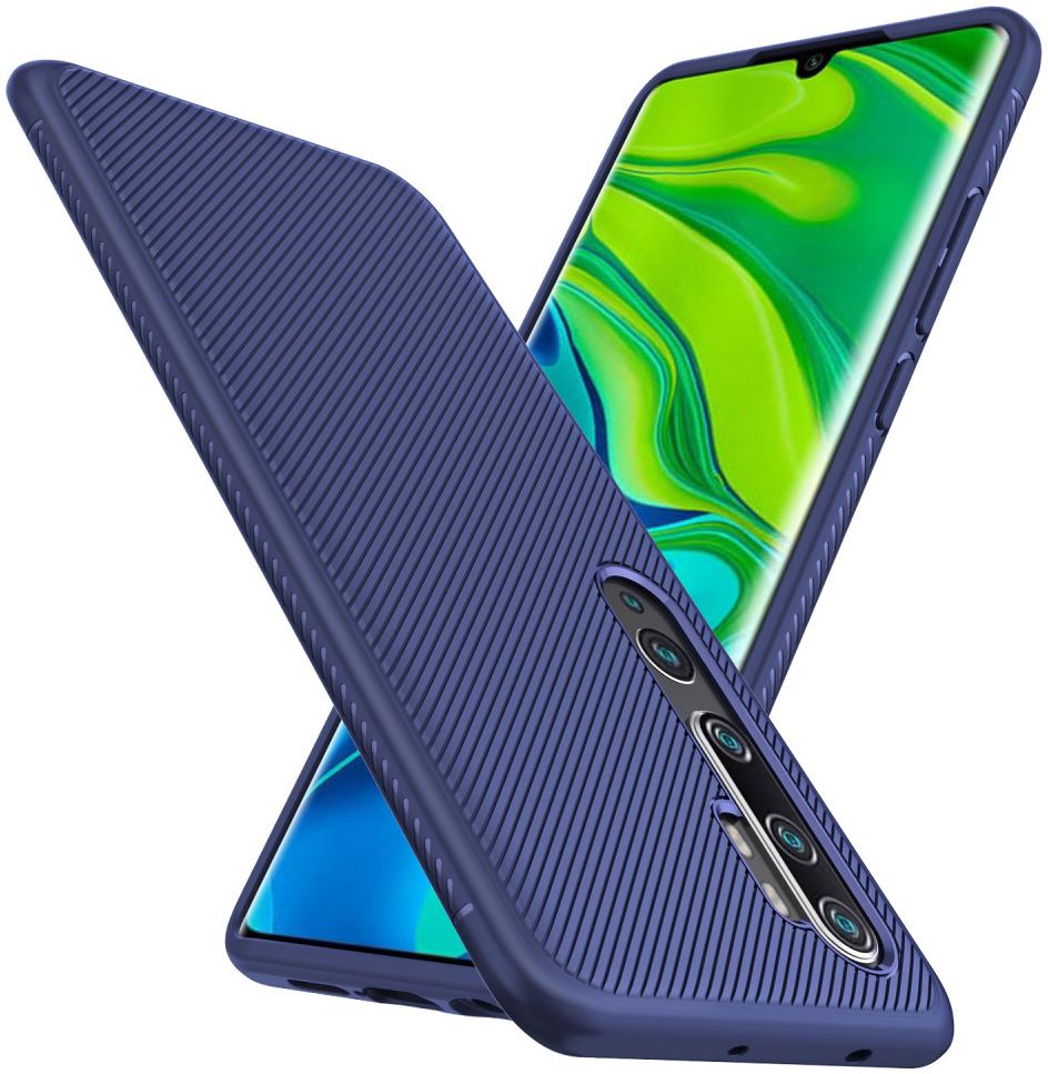 Xiaomi Mi Note 10 (Pro) Twill Texture TPU Hoesje Blauw afbeelding 2