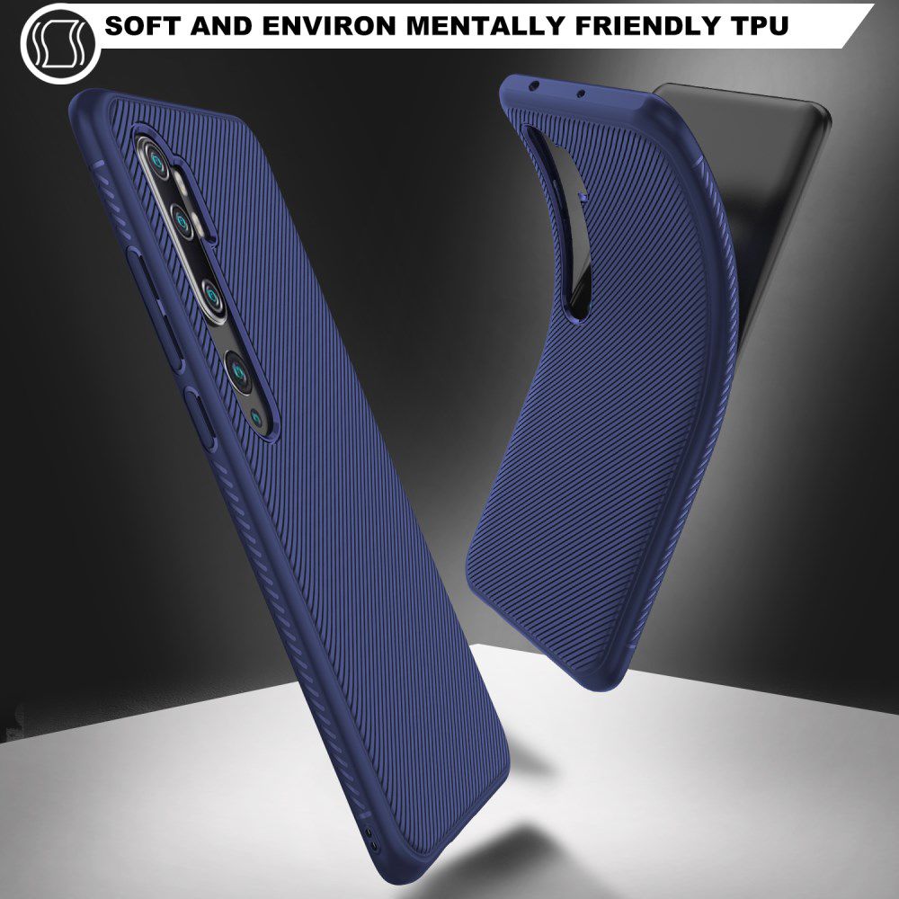 Xiaomi Mi Note 10 (Pro) Twill Texture TPU Hoesje Blauw afbeelding 3