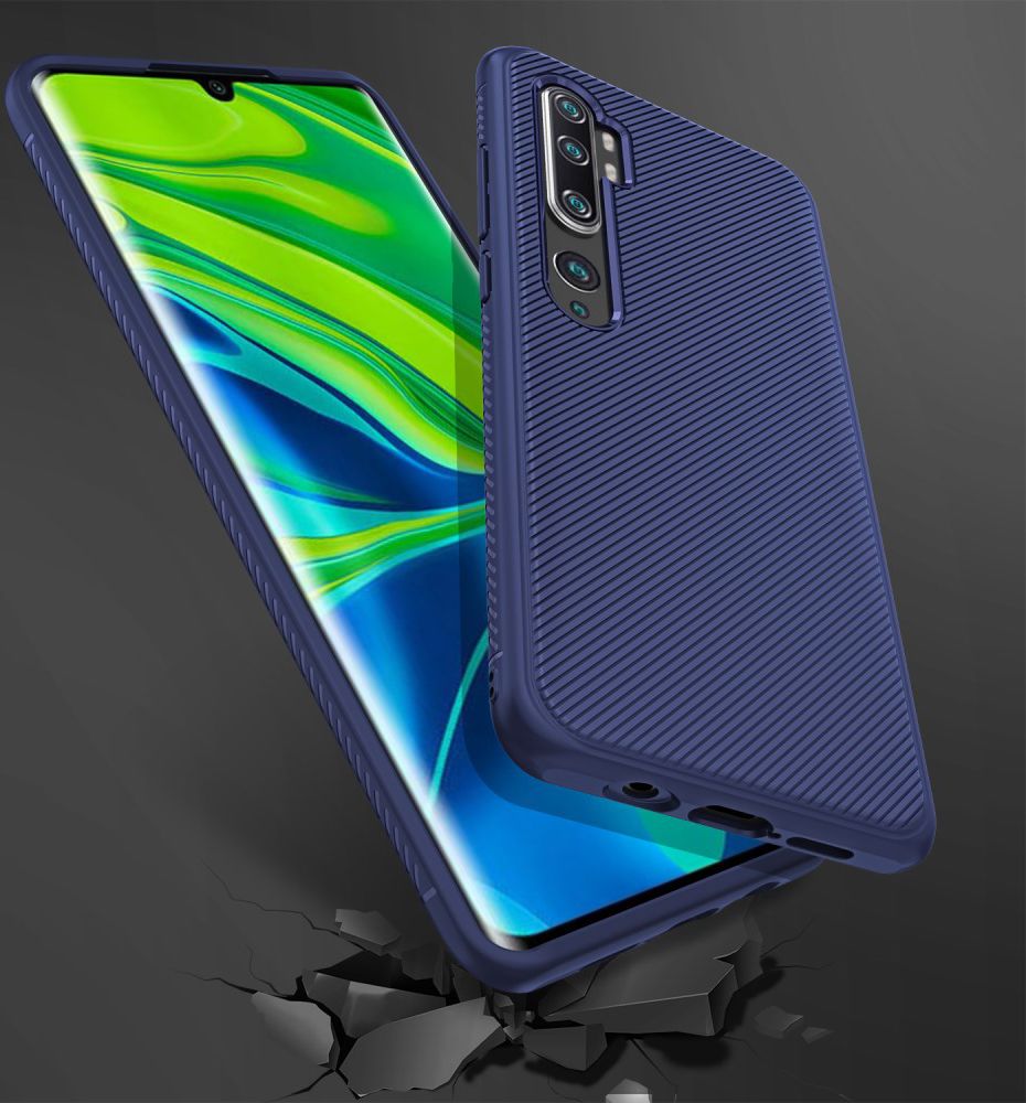 Xiaomi Mi Note 10 (Pro) Twill Texture TPU Hoesje Blauw afbeelding 6
