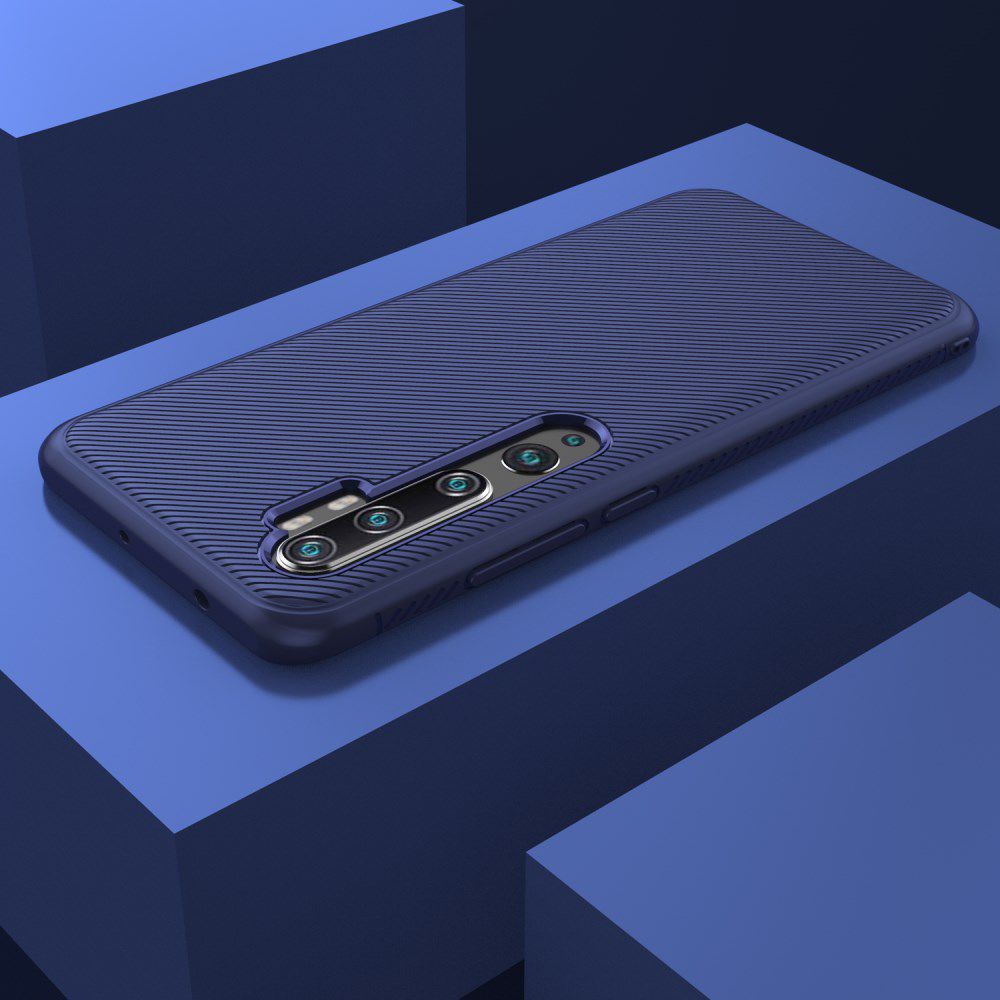 Xiaomi Mi Note 10 (Pro) Twill Texture TPU Hoesje Blauw afbeelding 7