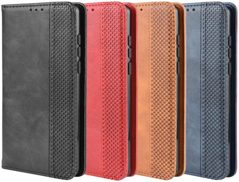 Alcatel 3X (2019) Retro Stijl Kunstleren Portemonnee Hoesje Zwart afbeelding 10