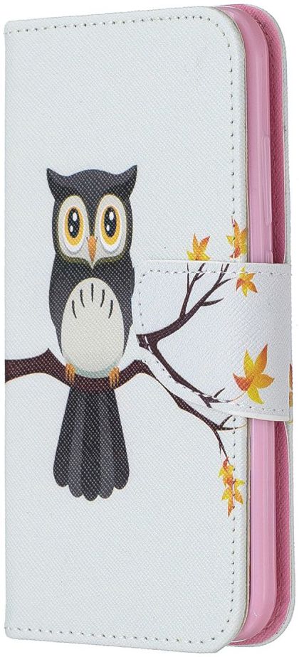 Nokia 2.2 Lederen Portemonnee Hoesje Met Uil Print afbeelding 2