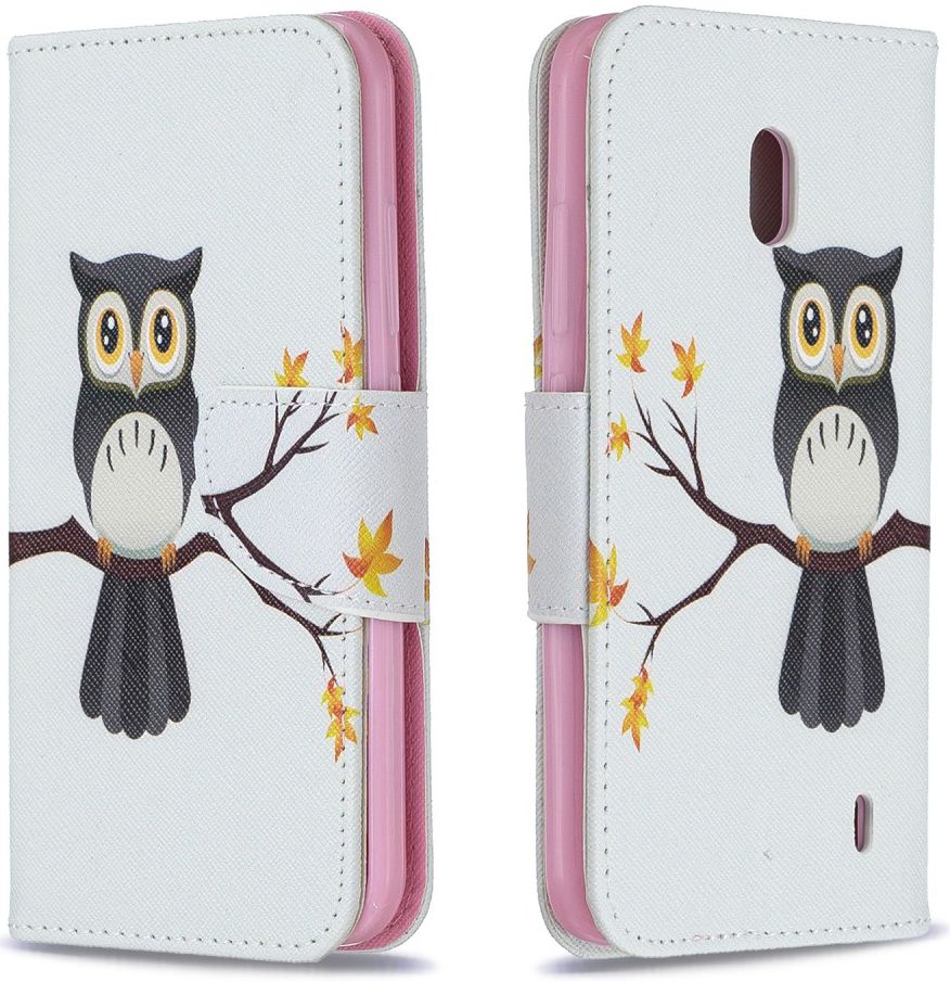 Nokia 2.2 Lederen Portemonnee Hoesje Met Uil Print afbeelding 4
