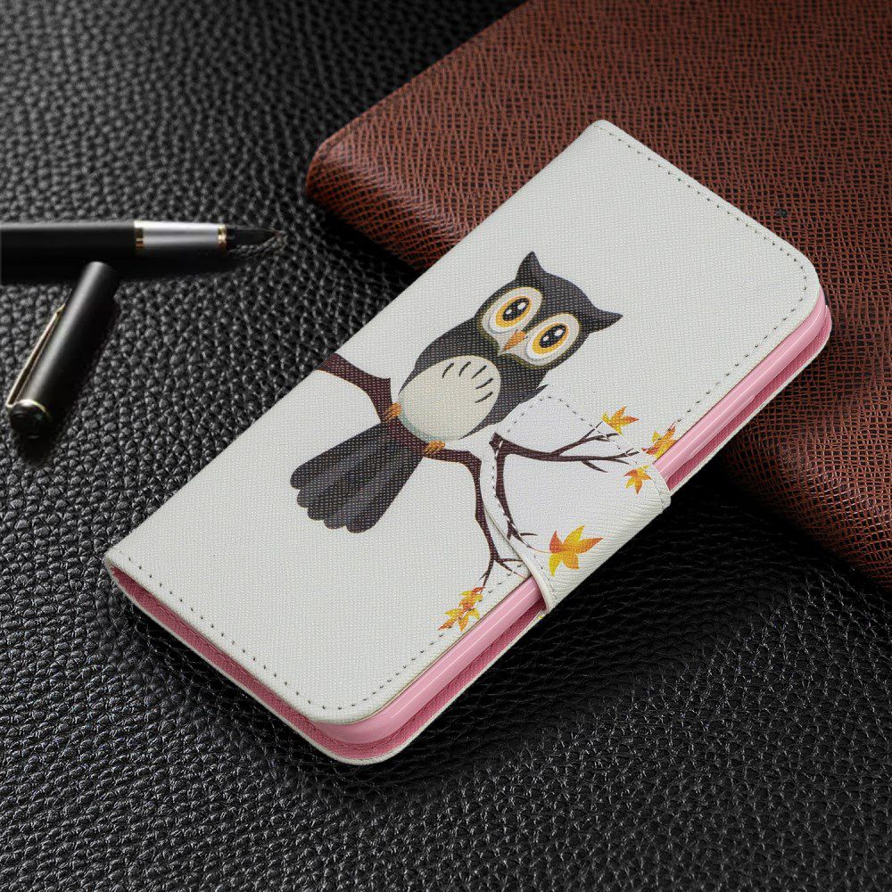 Nokia 2.2 Lederen Portemonnee Hoesje Met Uil Print afbeelding 7