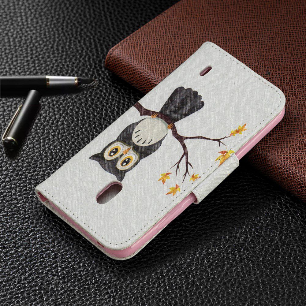 Nokia 2.2 Lederen Portemonnee Hoesje Met Uil Print afbeelding 8