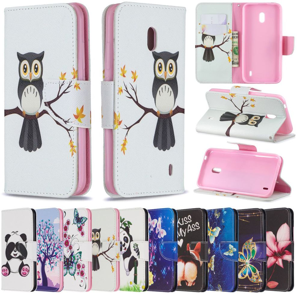 Nokia 2.2 Lederen Portemonnee Hoesje Met Uil Print afbeelding 9