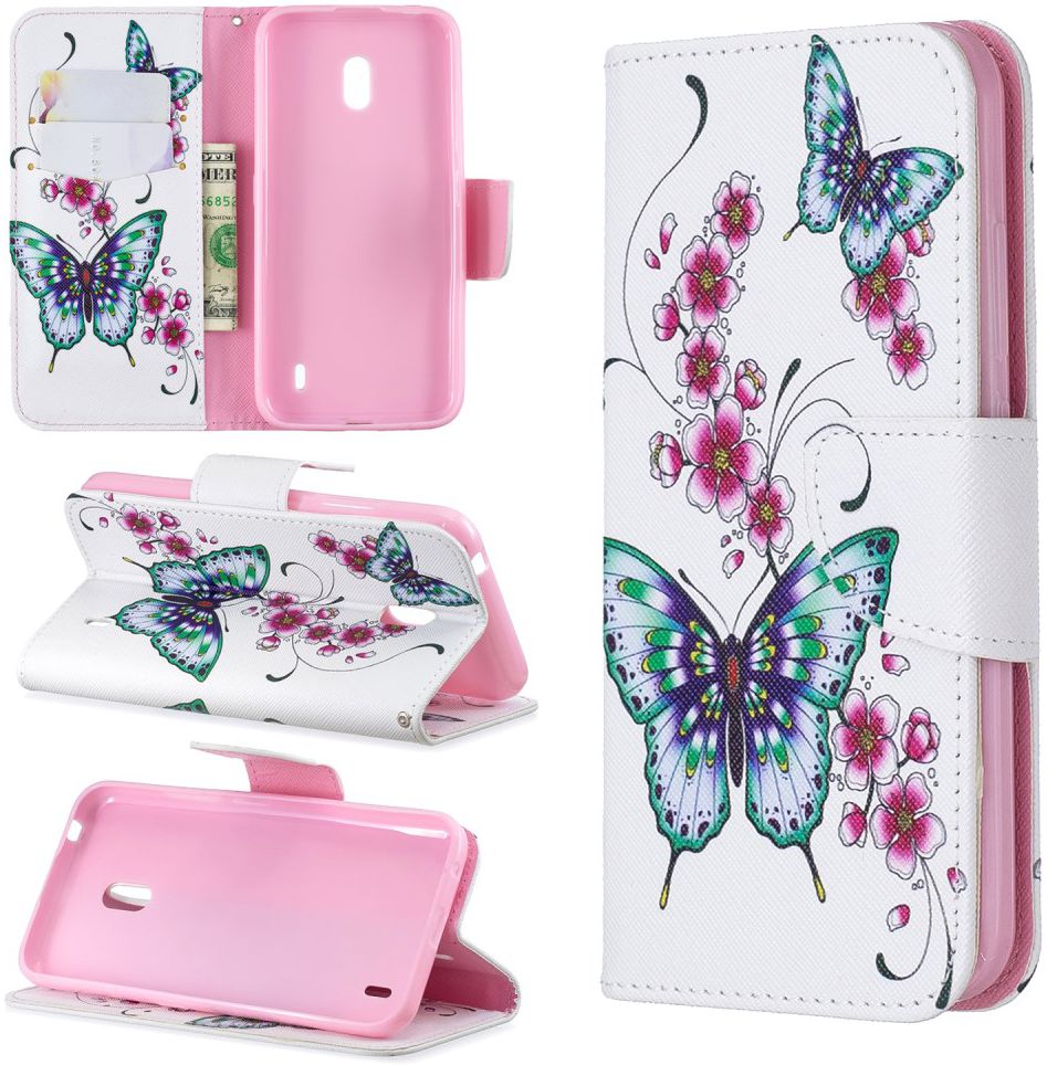 Nokia 2.2 Portemonnee Hoesjes Met Vlinders Print afbeelding 1