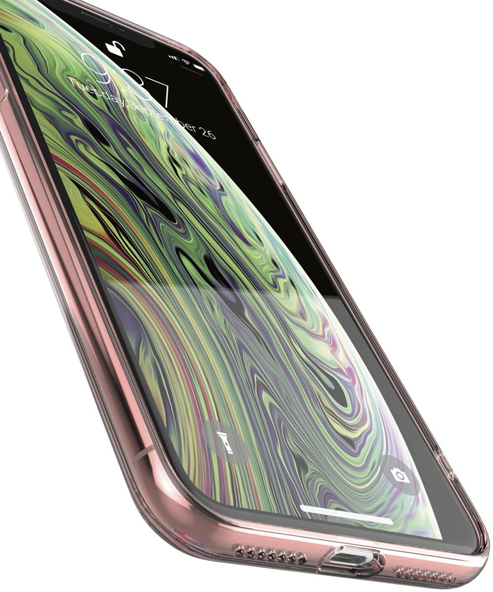 Raptic Glass Plus Apple iPhone XS Max Hoesje Transparant/Roze afbeelding 4