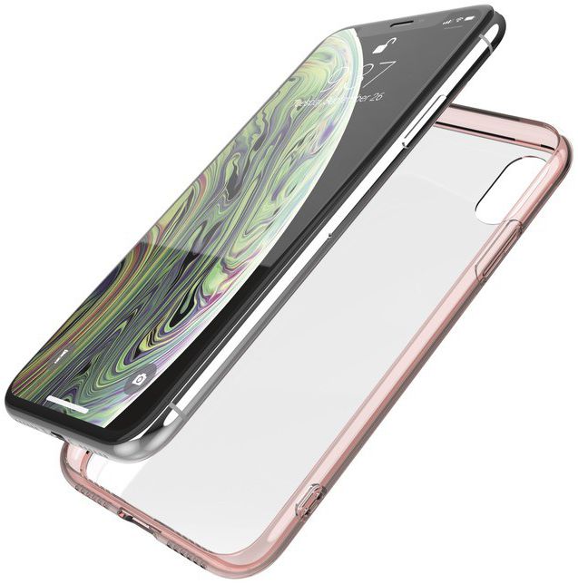 Raptic Glass Plus Apple iPhone XS Max Hoesje Transparant/Roze afbeelding 3