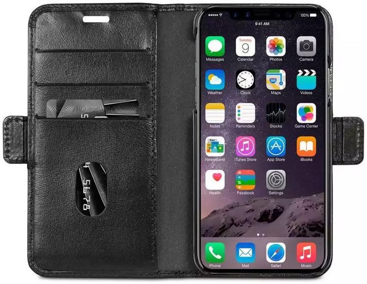 Dbramante bookcover Copenhagen iPhone X Black afbeelding 2