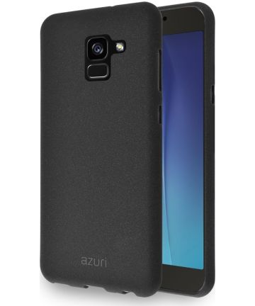 Azuri flexible cover sand texture Galaxy A8 Black Hoesjes