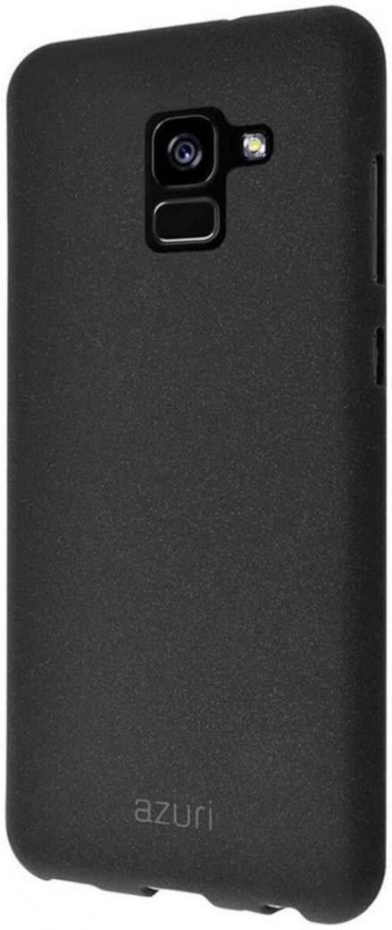 Azuri flexible cover sand texture Galaxy A8 Black afbeelding 2