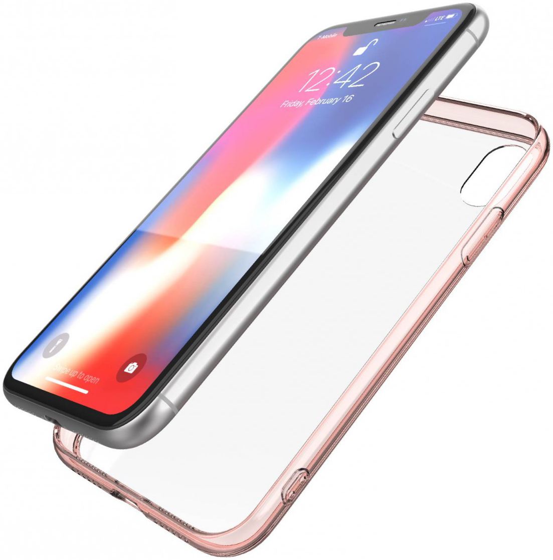 Raptic Glass Plus Apple iPhone XR Hoesje Transparant/Roze afbeelding 3