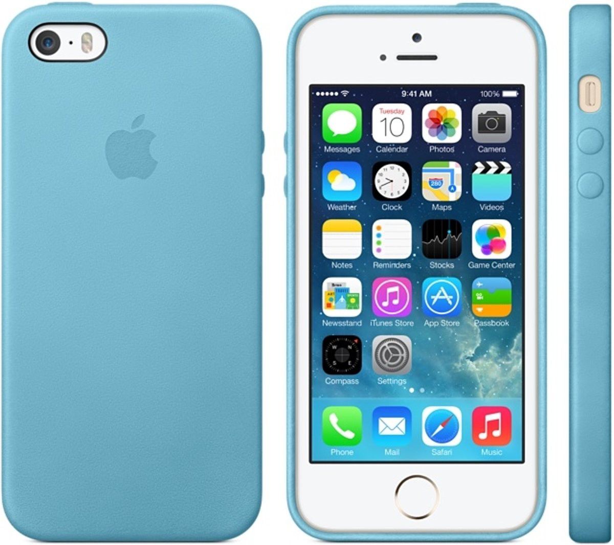 Apple Lederen Hoesje iPhone SE/5/S Blauw afbeelding 2