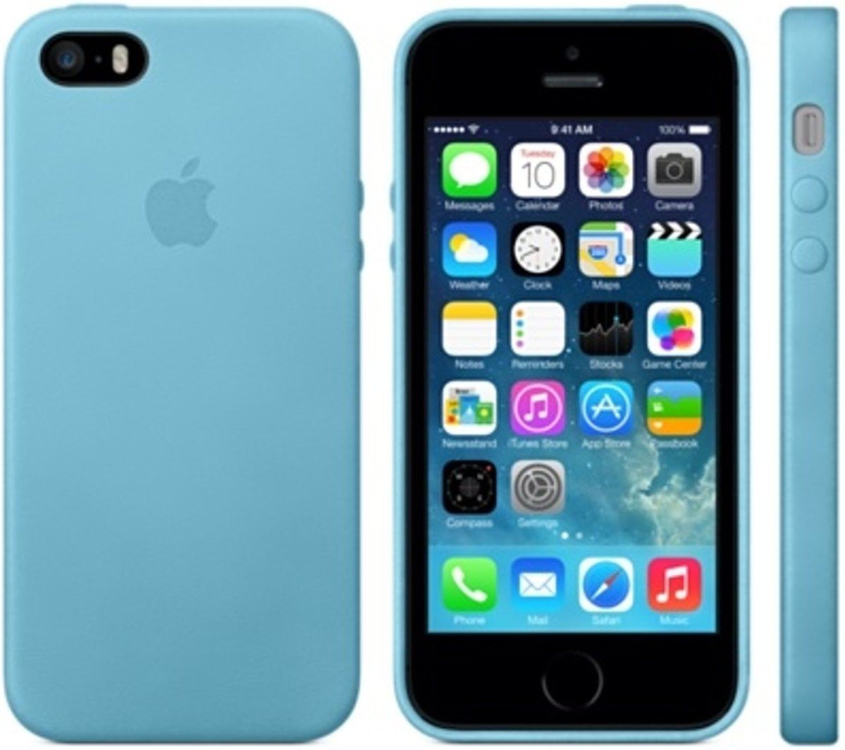 Apple Lederen Hoesje iPhone SE/5/S Blauw afbeelding 5