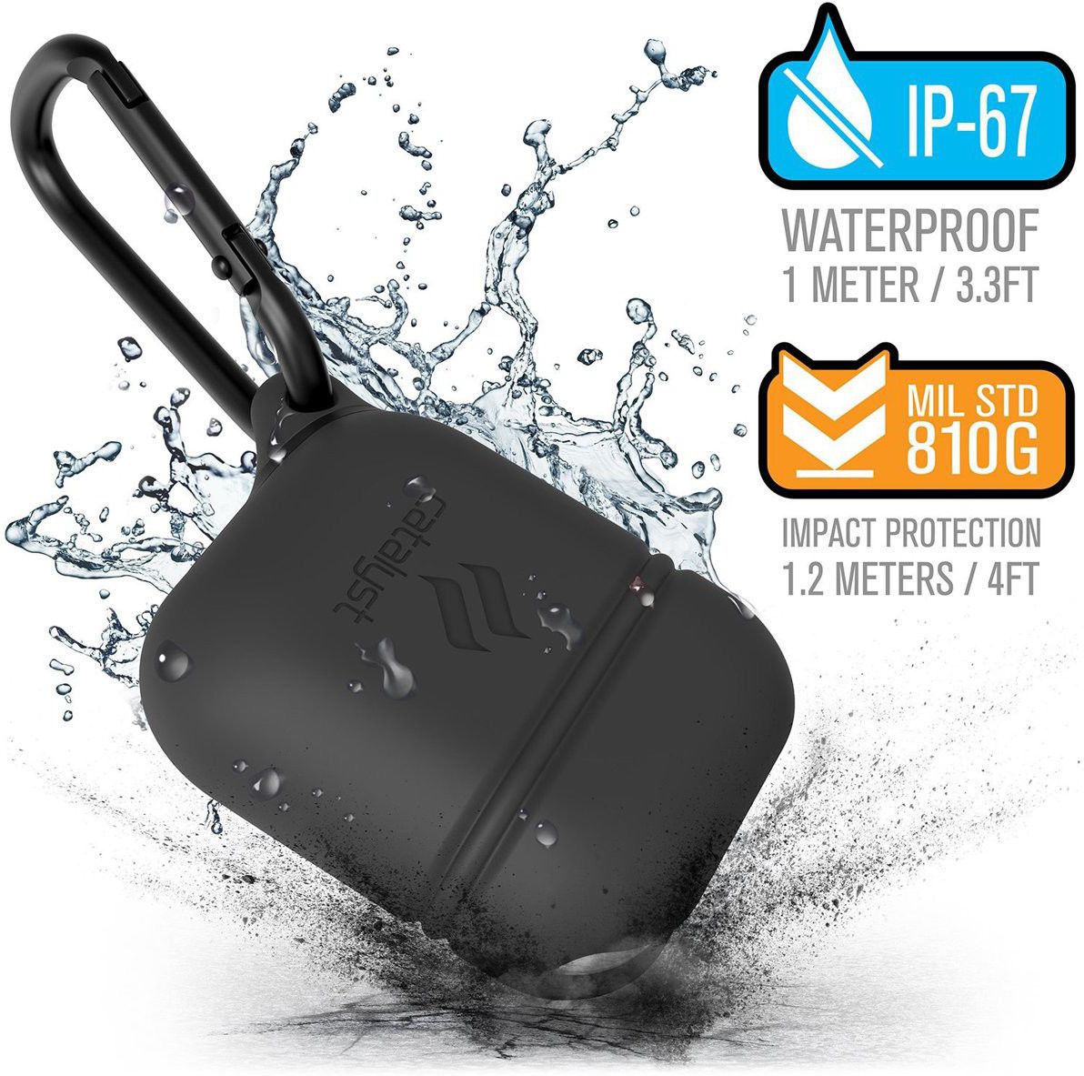 Catalyst Case Waterbestendig Hoesje Apple AirPods Slate Grey afbeelding 1