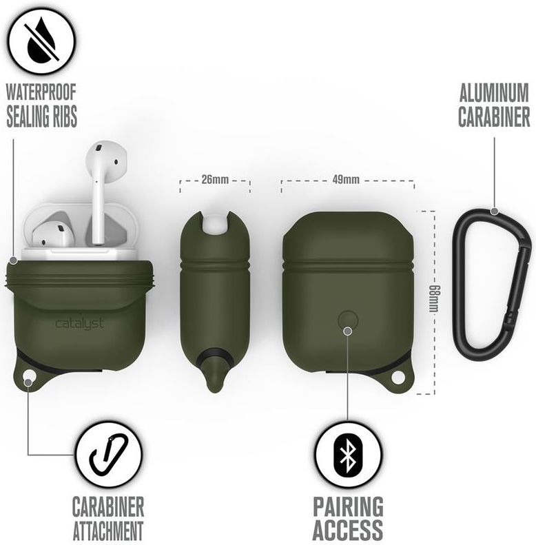 Catalyst Case Waterbestendig Hoesje Apple AirPods Army Green afbeelding 6
