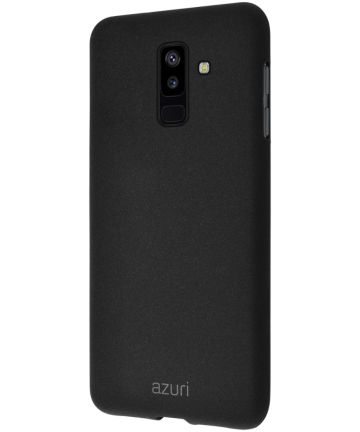Azuri flexible cover sand texture Galaxy A6 Plus 2018 Black Hoesjes