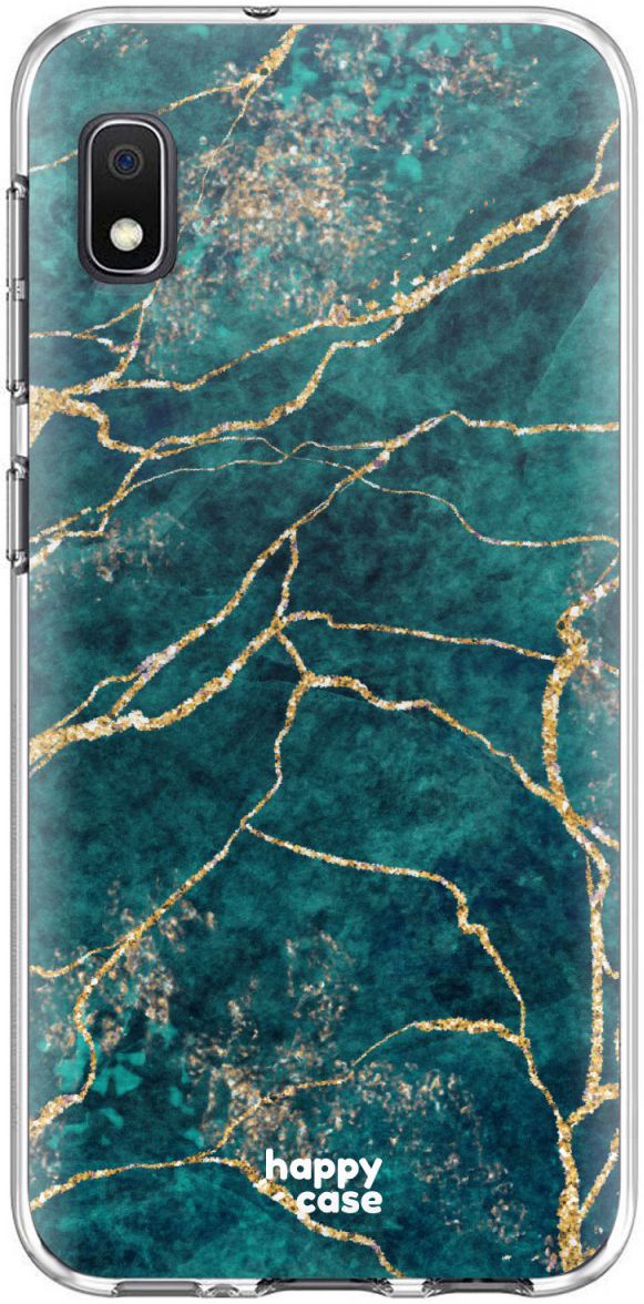 HappyCase Samsung Galaxy A10 Flexibel TPU Hoesje Aqua Marmer Print afbeelding 1