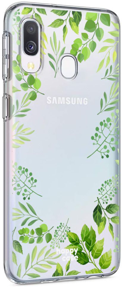 HappyCase Samsung Galaxy A20E Flexibel TPU Hoesje Leaves Print afbeelding 4