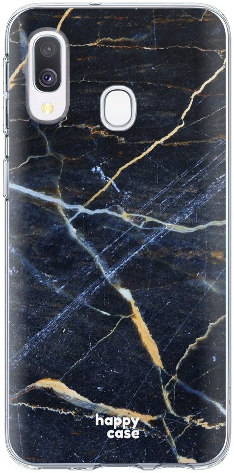 HappyCase Samsung Galaxy A20E Flexibel TPU Hoesje Donker Marmer Print afbeelding 1