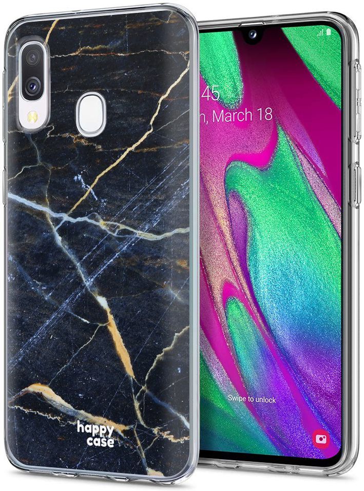HappyCase Samsung Galaxy A20E Flexibel TPU Hoesje Donker Marmer Print afbeelding 2
